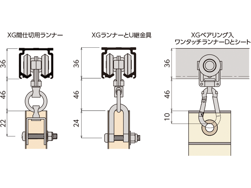 XGポールの取付寸法
