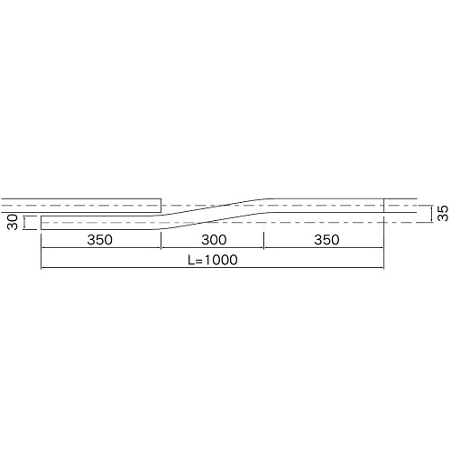 岡田 D30交叉レール L=1000 アルミ製品図面・寸法図-2