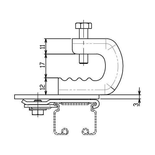 岡田 D30クリップ付天井ブラケット BNタイプ><img loading=