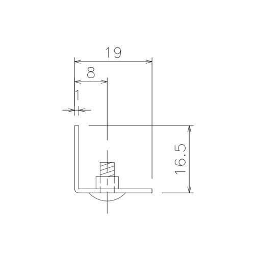 岡田 ピクチャーレール 30シリーズ キャップ (Cタイプ/9.5mm左用) 製品図面・寸法図-1