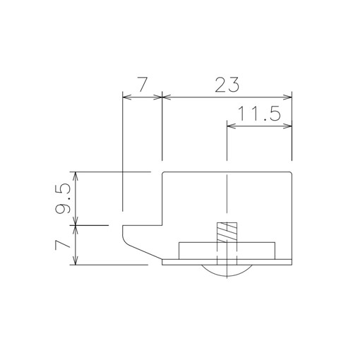 岡田 ピクチャーレール 30シリーズ キャップ (Cタイプ/9.5mm左用) 製品図面・寸法図-2
