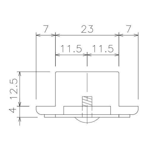 岡田 ピクチャーレール 30シリーズ キャップ (Dタイプ/12.5mm用) 製品図面・寸法図-2