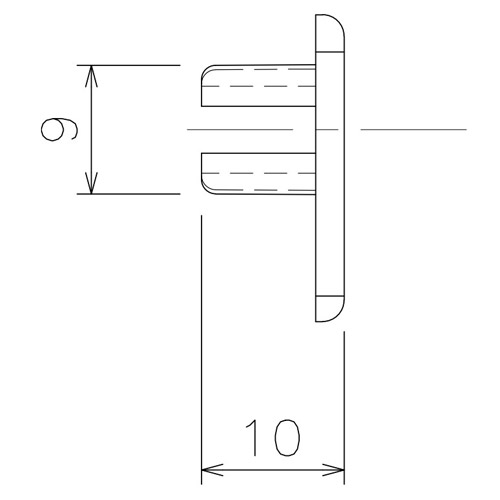 岡田 マイピクチャーレール 10シリーズ MPキャップ (左右セット) 製品図面・寸法図-1