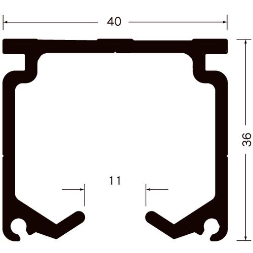 岡田 XGカーブレール 800×800×500R アルミ製品図面・寸法図
