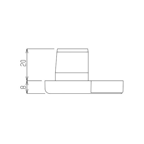 岡田 間仕切サイドポールキャップ(押えバータイプ) 木調用 製品図面・寸法図