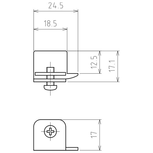 日中 ピクチャーレール エンドキャップ (PS-23・PW-23用/左用) ホワイト 製品図面・寸法図