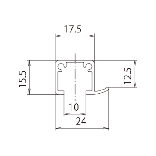 日中 ピクチャーレール 4m シルバー PS-23 製品図面・寸法図