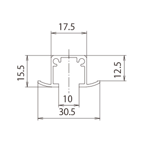 日中 ピクチャーレール 4m シルバー PS-24 製品図面・寸法図