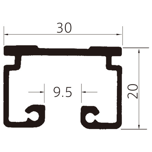 フェデポリマーブル ST-30交叉レール(定型)アルミ 製品図面・寸法図-1