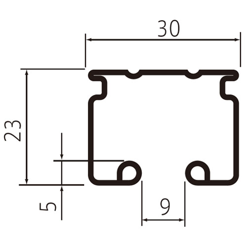 フェデポリマーブル N-30レール3mステンレス 製品図面・寸法図-1