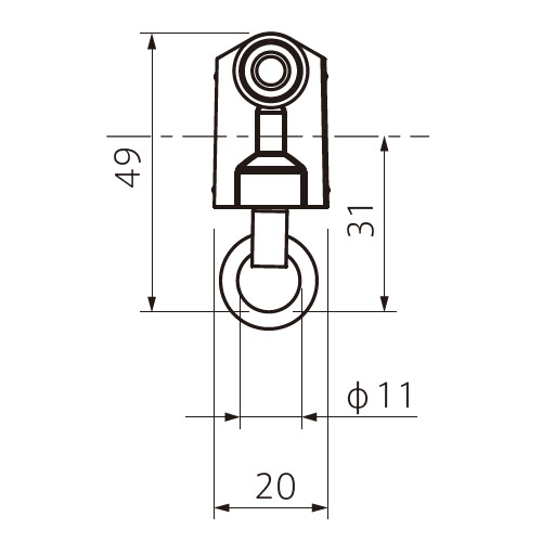フェデポリマーブル N-30専用重量級オールステンレスBランナー 製品図面・寸法図-1