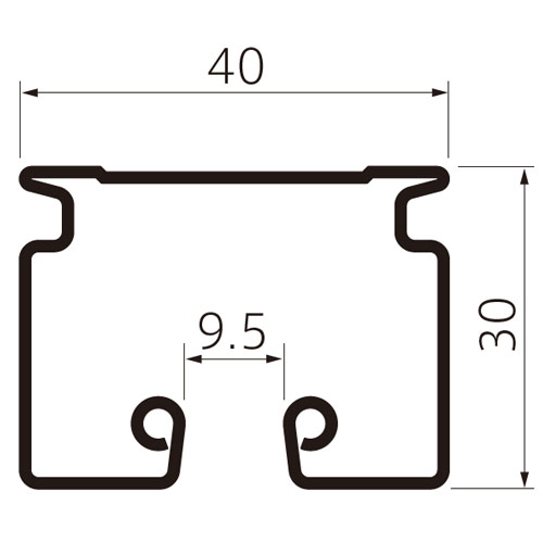 フェデポリマーブル Z-40カーブレール480R×80cm×80cmスチール 製品図面・寸法図-1
