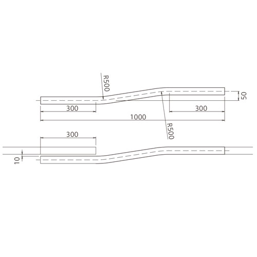 フェデポリマーブル ST-40交叉レール(定型)アルミ 製品図面・寸法図-2