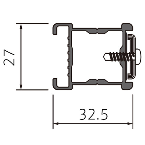 フェデポリマーブル サイドフレーム ライト2m(ジョイント可能タイプ) 製品図面・寸法図-1