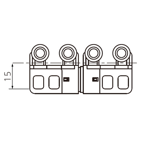フェデポリマーブル N-24静音マグネットランナー(両開き用)(共通色) 製品図面・寸法図-1