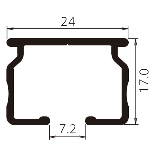 フェデポリマーブル N-24交叉レール(定型)アルミ(シルバー) 製品図面・寸法図-1