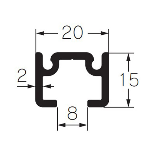 フェデポリマーブル ピクチャーギャラリー ST レール (後付用) 2m アルミシルバー 製品図面・寸法図