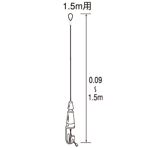 フェデポリマーブル ピクチャーギャラリー Nスライドハンガー YF-20 (Φ1.2mm/1.5m用)製品図面・寸法図