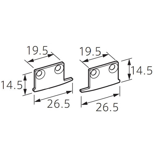 フェデポリマーブル ピクチャーギャラリー IS12 ストップ 左右組 (シルバー) 製品図面・寸法図
