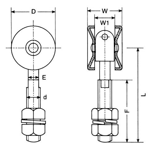 ヤボシ 2号 スチール 単車(プレス)製品図面・寸法図