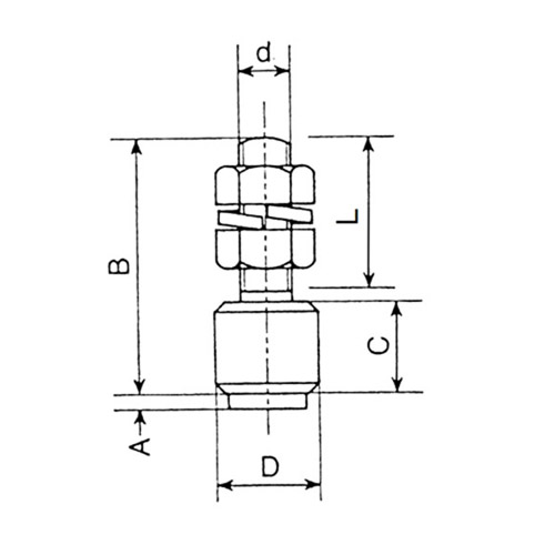 ヤボシ 2号・3号・4号 ステンレス ボルト付ガイドローラー(M12)製品図面・寸法図
