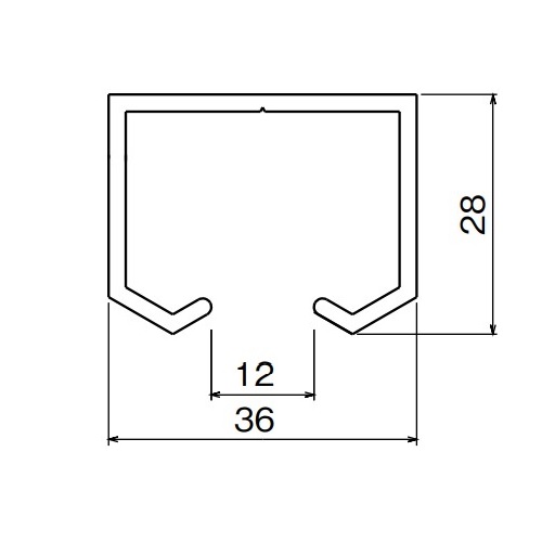 ダイケン アルミ ドアハンガー SD10A レール(上部用) 910mm シルバー製品図面・寸法図