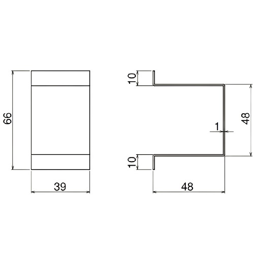 ダイケン 2号 ドアハンガー用 サイドカバー製品図面・寸法図