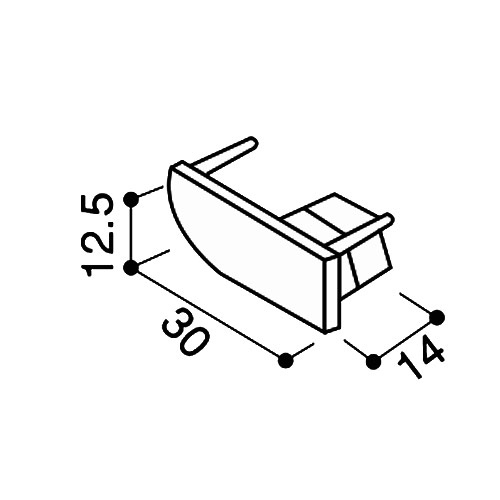 ダイケン ピクチャーレール FR30-9用 キャップ (グレー) 左右セット 製品図面・寸法図