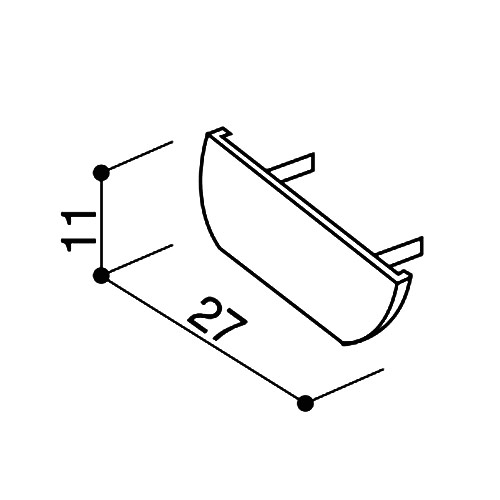 ダイケン ピクチャーレール FR10-2用 キャップ (ホワイト) 製品図面・寸法図