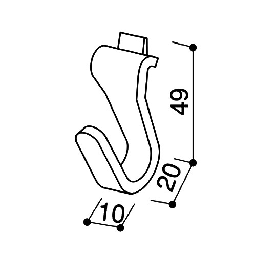 ダイケン ピクチャーレール FR10-2用 ランナー (ホワイト) 製品図面・寸法図