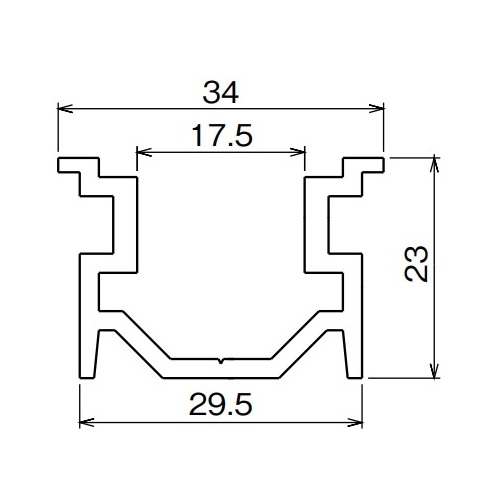 ダイケン アルミ ドアハンガー SD15 ガイドレール 2730mm シルバー製品図面・寸法図