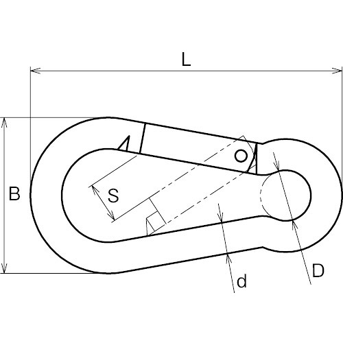ASANO AKフック (ステンレス) 4mm 製品図面・寸法図