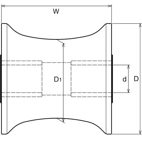 ASANO 吊ローラーPII型用シーブ 80×80mm 製品図面・寸法図