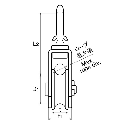ASANO サンマブロック (ナイロンシーブ) 50mm製品図面・寸法図-2