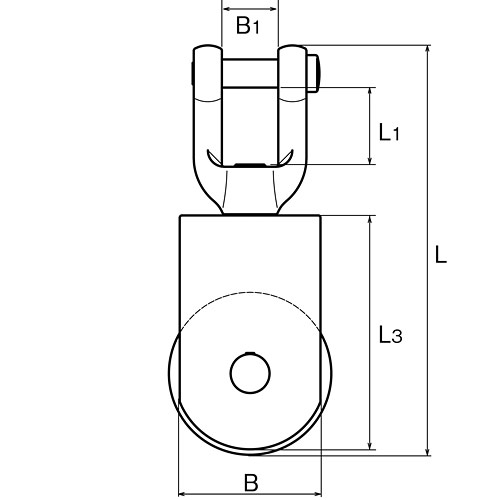 ASANO C型サンマブロック 75mm 製品図面・寸法図