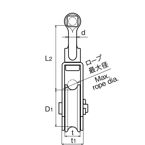 ASANO C型サンマブロック 75mm製品図面・寸法図-2