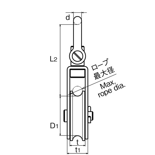 ASANO S型サンマブロック 50mm製品図面・寸法図-2