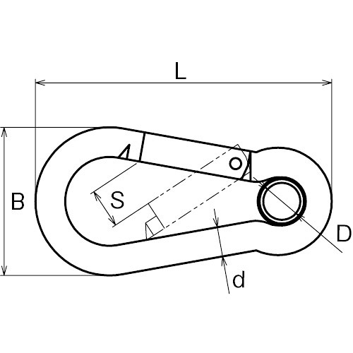ASANO AKフック (環付) 5mm 製品図面・寸法図