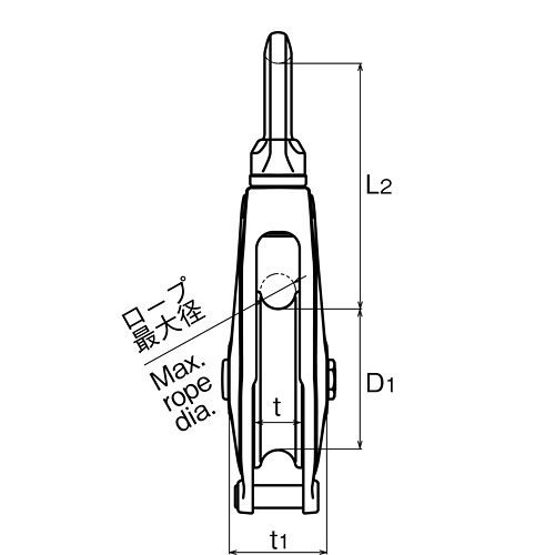 ASANO AKフ?ロックPB II型 (ベアリング入)製品図面・寸法図-2