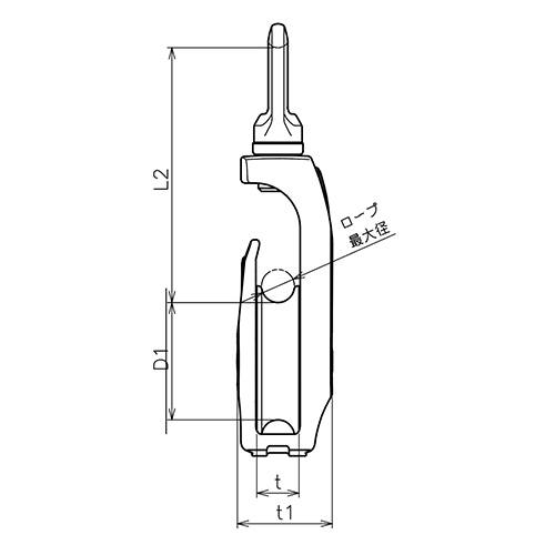 ASANO AKワニブロックP-?｡型 50mm AK10090 製品図面・寸法図