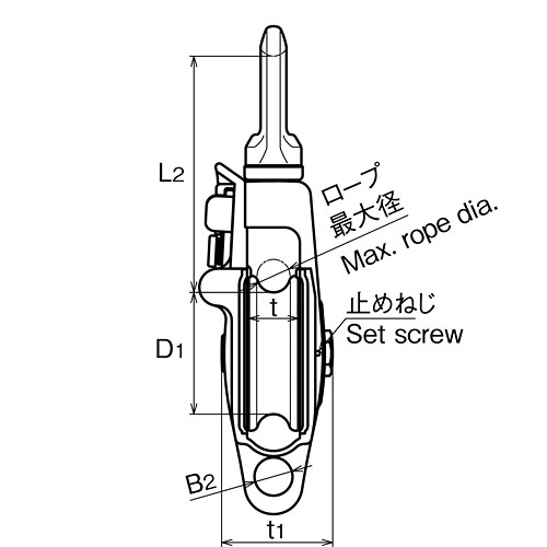 ASANO AKブロックIII-A型 スナッチオーフ 75mm製品図面・寸法図-2
