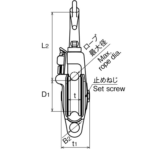 ASANO AKブロックIII-A型 スナッチハッカー 75mm製品図面・寸法図-2