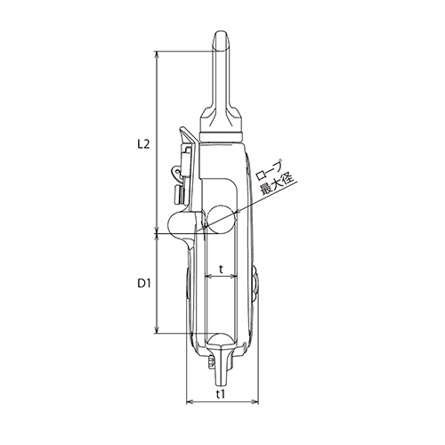 ASANO AKブロックPB型 スナッチオーフ(ステンレスベアリング入) 100mm AK10202 製品図面・寸法図