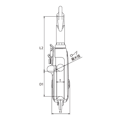 ASANO AKブロックPB型 スナッチハッカー(ステンレスベアリング入) 75mm AK10206 製品図面・寸法図