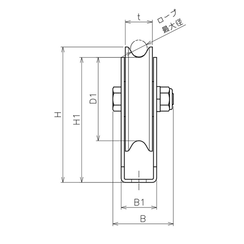 ASANO 連結固定滑車 1車 AK10500 製品図面・寸法図2