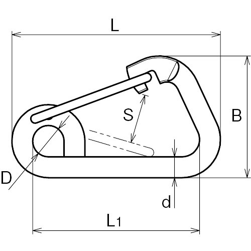ASANO AKフックL型 6mm 製品図面・寸法図