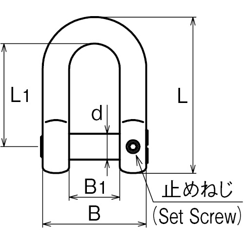 ASANO 沈みシャックル (まわり止め付) 7mm 製品図面･寸法図