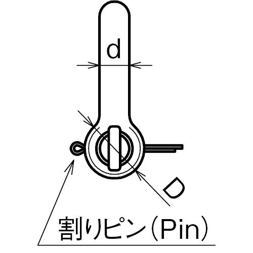ASANO ピンシャックル (割りピン付) 7mm 製品図面･寸法図