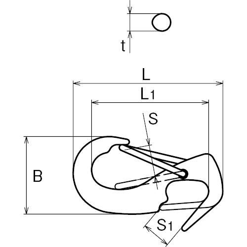 ASANO オープンマガタマフック No.2 製品図面・寸法図