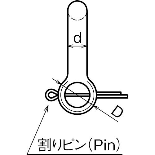 ASANO 沈みシャックル (割りピン付) 7mm 製品図面･寸法図